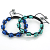 Turquoise Woven Ball Bracelets, Natural Turquoise, with Nylon Cord & Hematite, Skull, adjustable 8mm .5-12 Inch 