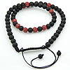 Woven Ball ожерелья моды, Агат, с Черный агат & цинковый сплав, вязаный, регулируемый & со стразами, 12mm, 8-10mm, длина:24-35 дюймовый, продается Strand