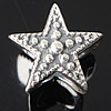 Kein Troll Thailand Echt Silber Europa Perlen, Stern, ohne troll, 10x10x8mm, Bohrung:ca. 4.5mm, verkauft von PC