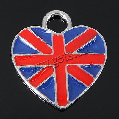 Zinc Alloy Enamel Pendants, Heart, plated, more colors for choice, 19.5x17x1.5mm, Hole:Approx 4mm, Sold By PC