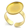 Brass Bezel Ring Base, Oval, plated, open 5mm, Inner Approx US Ring 