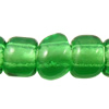 Transparent Glass Seed Beads, irregular green 