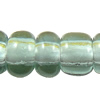 Transparent Glass Seed Beads, Slightly Round grey 