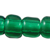 Transparent Glass Seed Beads, Round & translucent, green 