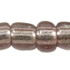 Perles de verre ligné argent, perles de rocaille en verre, Rond, argenté, multiple tailles pour le choix, brun, Vendu par sac
