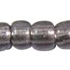 Perles de verre ligné argent, perles de rocaille en verre, Légèrement rond, argenté, multiple tailles pour le choix, gris, Vendu par sac