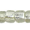Perles de verre ligné argent, perles de rocaille en verre, Légèrement rond, argenté, multiple tailles pour le choix, blanc, Vendu par sac