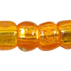 Silver Lined Glass Seed Beads, Slightly Round, silver-lined orange 
