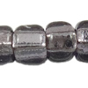 Perles de verre ligné argent, perles de rocaille en verre, Légèrement rond, argenté, multiple tailles pour le choix, brun, Vendu par sac
