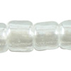Perles de verre transparents, perles de rocaille en verre, Irrégulière, huilé, translucide, blanc, Vendu par sac