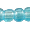Perles de verre transparents, perles de rocaille en verre, Irrégulière, huilé, translucide, bleu, Vendu par sac