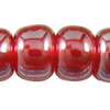Perles de verre transparents, perles de rocaille en verre, Rond, huilé, translucide, rouge, Vendu par sac