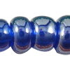 Perles de verre transparents, perles de rocaille en verre, Irrégulière, huilé, translucide, couleur bleu foncé, Vendu par sac