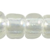 Perles de verre transparent arc-en-ciel, perles de rocaille en verre, Rond, translucide, blanc, Vendu par sac