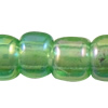 Transparent Rainbow Glass Seed Beads, Round, translucent, green 