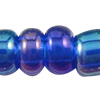 Perles de verre transparent arc-en-ciel, perles de rocaille en verre, rondelle, coloré, translucide, bleu, Vendu par sac