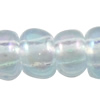 Perles de verre transparent arc-en-ciel, perles de rocaille en verre, Légèrement rond, coloré, translucide, bleu ciel, Vendu par sac