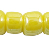 Opaque glänzende Rocailles, Glas-Rocailles, Etwas rund, opark, Weitere Größen für Wahl, gelb, verkauft von Tasche