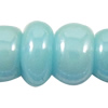 Perles de verre brillant , perles de rocaille en verre, Légèrement rond, opaque, multiple tailles pour le choix, bleu, Vendu par sac
