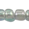 Perles de verre coloré sur l'argent , perles de rocaille en verre, Irrégulière, argenté, bleu ciel, Vendu par sac