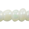 Opaque Rainbow Glass Seed Beads, Slightly Round, solid color, white 