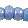 Opaque Rainbow Glass Seed Beads, Slightly Round, solid color, blue 