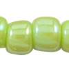 Opaque Rainbow Glass Seed Beads, Slightly Round, solid color, green 