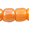 Opaque Rainbow Glass Seed Beads, Slightly Round, solid color, orange 