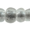 Perles de verre colorées à l'intérieur, perles de rocaille en verre, Légèrement rond, coeur coloré, multiple tailles pour le choix, gris, Vendu par sac