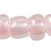 Perles de verre transparent arc-en-ciel, perles de rocaille en verre, Légèrement rond, coloré, translucide, rose clair, Vendu par sac