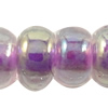 Perles de verre transparent arc-en-ciel, perles de rocaille en verre, Irrégulière, coloré, translucide, violet, Vendu par sac
