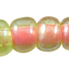 Perles de verre transparent arc-en-ciel, perles de rocaille en verre, Rond, coloré, translucide, couleurs mélangées, Vendu par sac