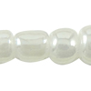 Ceylon Round Glass Seed Beads, Slightly Round white 