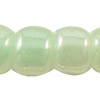 Ceylon Round Glass Seed Beads, Slightly Round green 