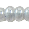 Ceylon Round Glass Seed Beads, Slightly Round silver color 