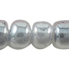 Ceylon Round Glass Seed Beads, Slightly Round grey 