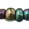 Iris Round Perles de verre , perles de rocaille en verre, Légèrement rond, coloré, multiple tailles pour le choix, Vendu par sac