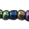 Iris Round Perles de verre , perles de rocaille en verre, Légèrement rond, coloré, multiple tailles pour le choix, Vendu par sac
