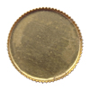 Brass Cabochon Settings, Flat Round, plated 12.5mm, Inner Approx 12mm 