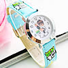 Uhrenarmbänder für Kinder, Leder, mit Zinklegierung Zifferblatt, rund, blaugrün, Länge:ca. 7.8 ZollInch, verkauft von PC