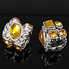 Rhinestone Zinc Alloy European Beads, Cube, plated, without troll & with rhinestone cadmium free Approx 4.8mm 