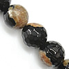 Natural Two Tone Agate Beads, Round & faceted, 8mm Approx 0.8-1mm Approx 16 Inch 