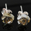Freshwater Shell Earring, 925 Sterling Silver, with Shell, Flower 