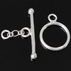 Sterling Silver Toggle Clasp, 925 Sterling Silver, Round, plated, single-strand Approx 2.3mm 