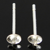 Sterling Silver Earring Stud Component, 925 Sterling Silver, plated 0.75mm 