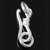Sterling Silver Hook and Eye Clasp, 925 Sterling Silver, plated, single-strand Approx 3.2mm 