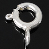 Sterling Silber Frülings-Ring-Verschluss, 925 Sterling Silber, plattiert, keine, 9.5x6x1.5mm, Bohrung:ca. 1.8mm, verkauft von PC
