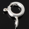 Sterling Silber Frülings-Ring-Verschluss, 925 Sterling Silber, plattiert, keine, 10x6.8x1.6mm, Bohrung:ca. 2mm, verkauft von PC