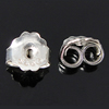 925 Sterling Silber Spannung Ohrmutter, plattiert, keine, 4.2x4x2.5mm, Bohrung:ca. 1.2mm, verkauft von Paar