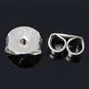 925 Sterling Silber Spannung Ohrmutter, plattiert, keine, 4x4.7x3mm, Bohrung:ca. 1.2mm, verkauft von Paar